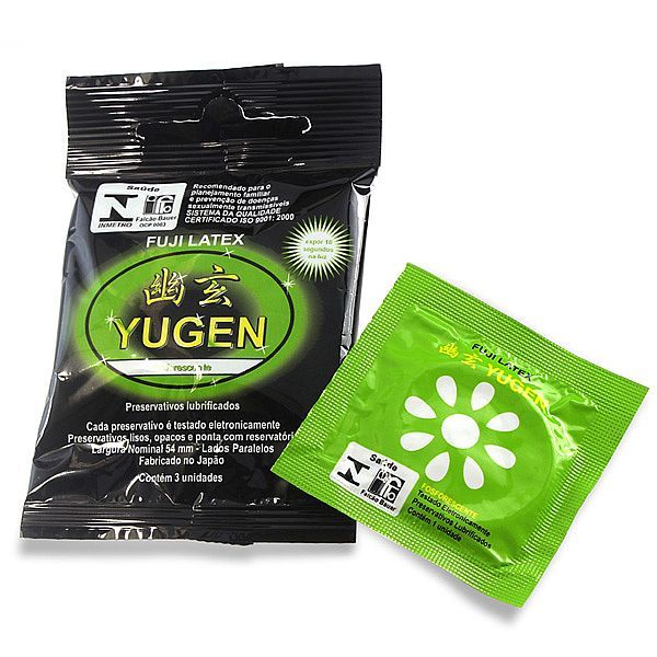 Preservativo Lubrificado Fosforecente Yugen 3un