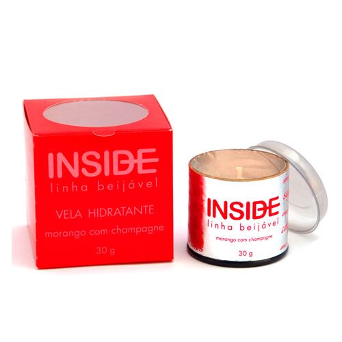 Linha Beijável Vela Hidratante Morango com Champagne Ins